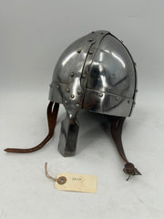 Viking Spangenhelm Nasal Helmet – 16 Gauge Carbon Steel with Leather Liner