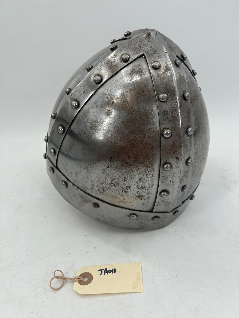 Viking Nasal Helmet – 18 Gauge Spangenhelm with Leather Liner