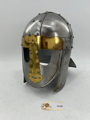 Sutton Hoo Style Helmet – 18 Gauge Steel with Brass Accents