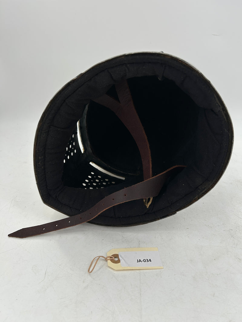 Templar Sugarloaf Helmet – 16 Gauge Steel with Raisable Visor and Brass Cross Accents 