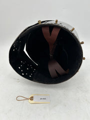 Sallet-Style Visored Helmet – 16 Gauge Steel with Raisable Visor and Brass Accents
