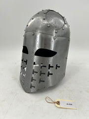 Crusader Sugarloaf Helmet – 16 Gauge Steel with Cross-Perforated Faceplate