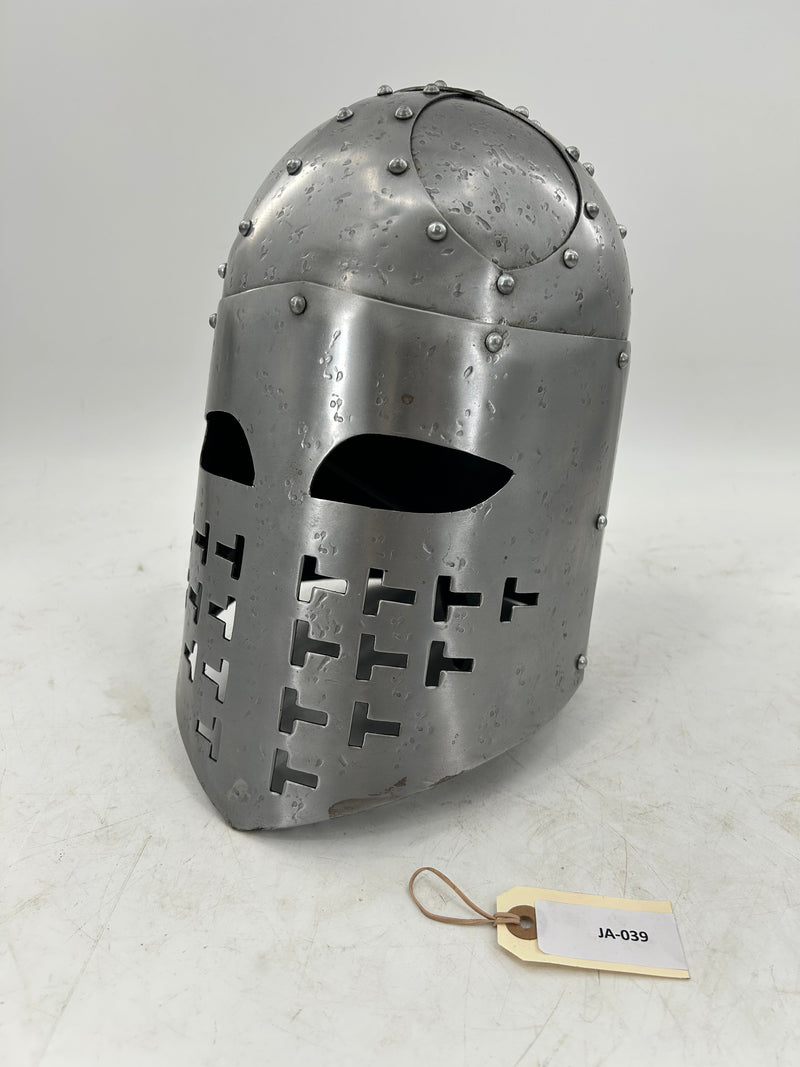Crusader Sugarloaf Helmet – 16 Gauge Steel with Cross-Perforated Faceplate