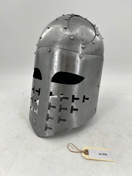 Crusader Sugarloaf Helmet – 16 Gauge Steel with Cross-Perforated Faceplate