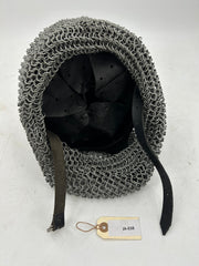 Visigoth Spectacle Helmet – 16 Gauge Steel with Celtic Engravings and Chainmail Hood