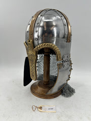 8th Century Coppergate Style Anglo-Saxon Crest Helmet – 16 Gauge Steel with Brass Ornaments