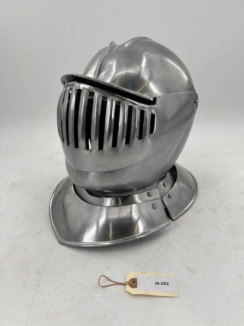 Late 16th Century Close Helmet – 16 Gauge Steel with Articulated Visor and Neck Guard