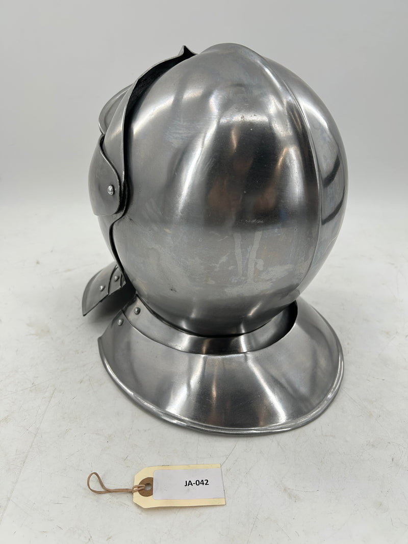 Late 16th Century Close Helmet – 16 Gauge Steel with Articulated Visor and Neck Guard