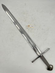 Medieval Cruciform Arming Sword –Carbon Steel Blade with Wire-Wrapped Grip and German-Style Pommel