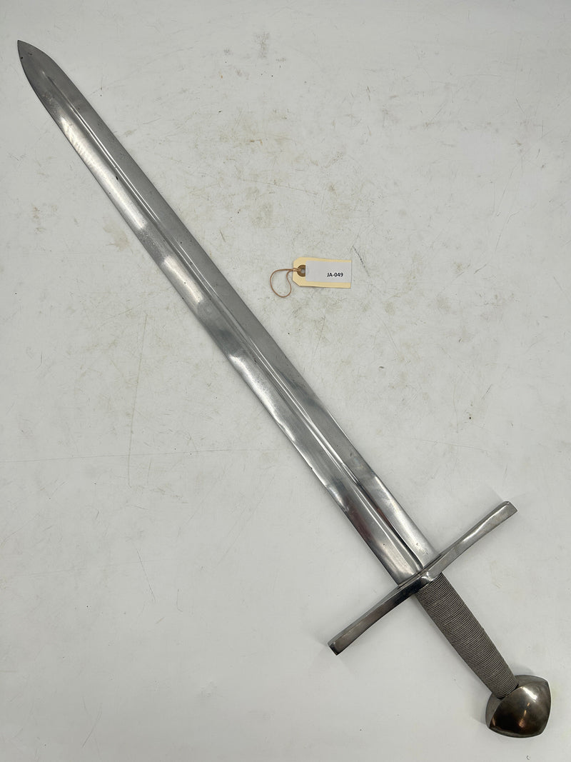 Medieval Cruciform Arming Sword –Carbon Steel Blade with Wire-Wrapped Grip and German-Style Pommel