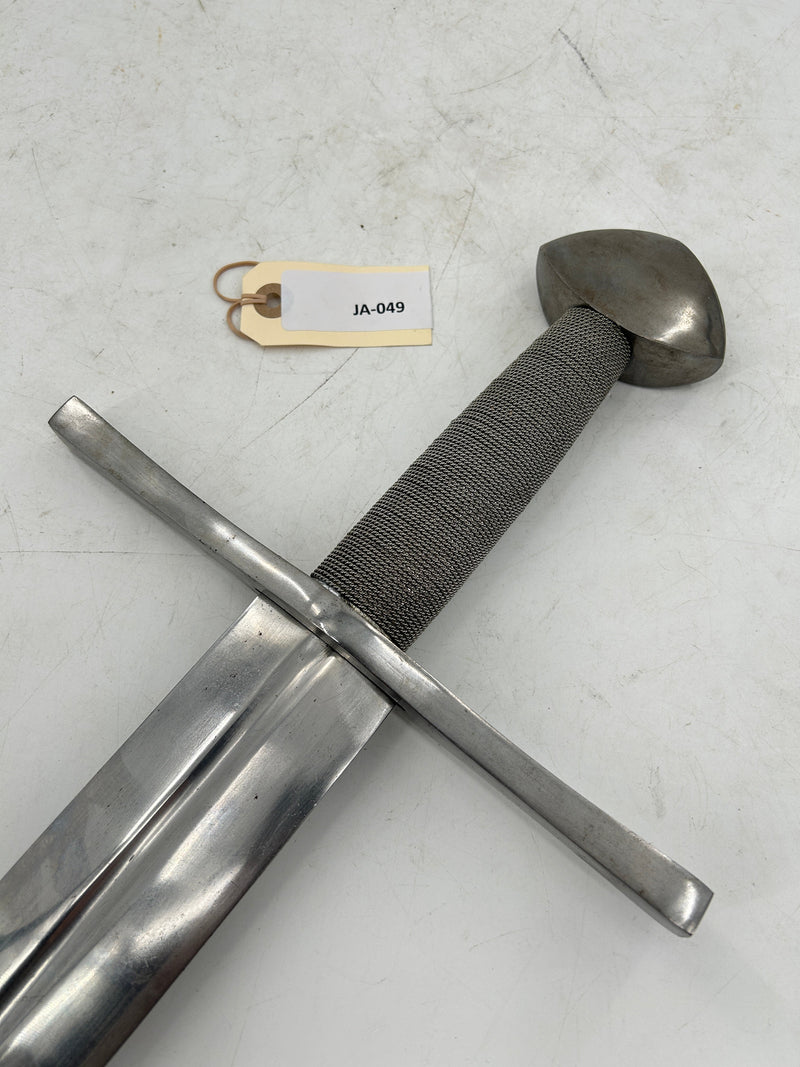 Medieval Cruciform Arming Sword –Carbon Steel Blade with Wire-Wrapped Grip and German-Style Pommel