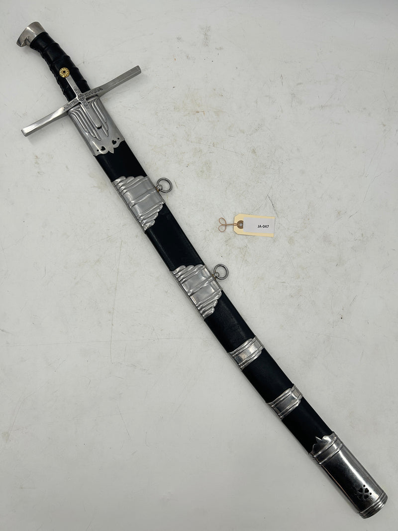 Cold Steel Hungarian Saber 1055 Carbon Steel Blade with Leather Scabbard
