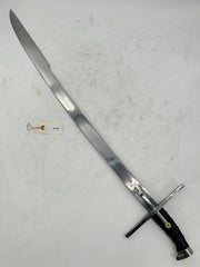 Cold Steel Hungarian Saber 1055 Carbon Steel Blade with Leather Scabbard