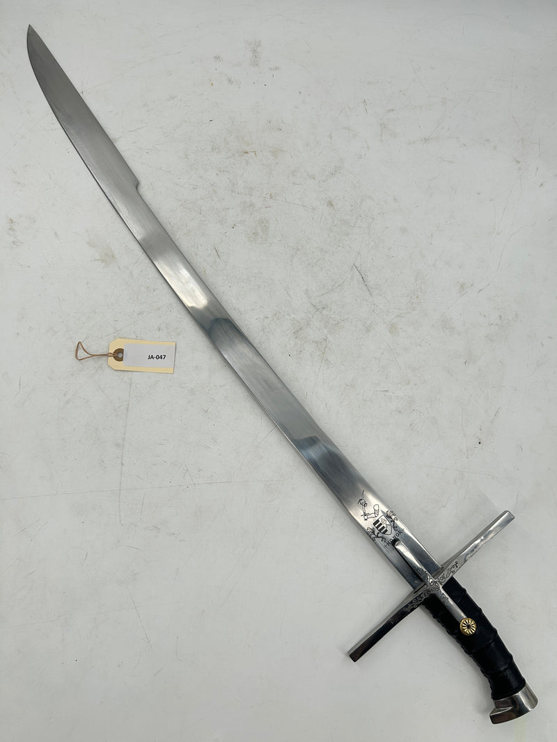 Cold Steel Hungarian Saber 1055 Carbon Steel Blade with Leather Scabbard
