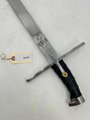 Cold Steel Hungarian Saber 1055 Carbon Steel Blade with Leather Scabbard