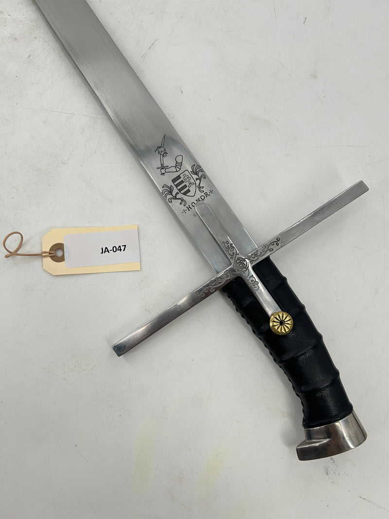 Cold Steel Hungarian Saber 1055 Carbon Steel Blade with Leather Scabbard