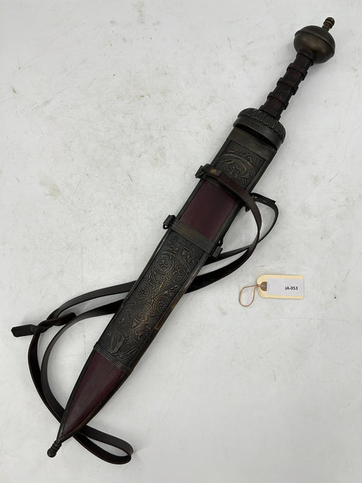 Roman Centurion Gladius – Windlass Steelcrafts – Carbon Steel Blade with Ornate Scabbard and Baldric