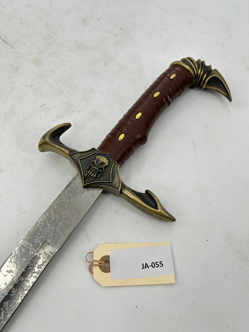 Fantasy Scimitar Medieval Pirate Sword – Antiqued Blade with Brass Guard and Claw Pommel