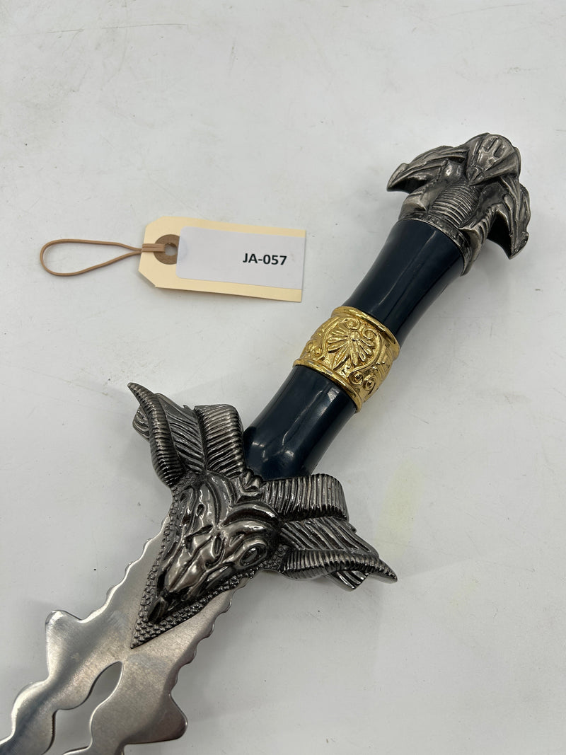 Fantasy Flamberge Dagger – Ram Skull Crossguard