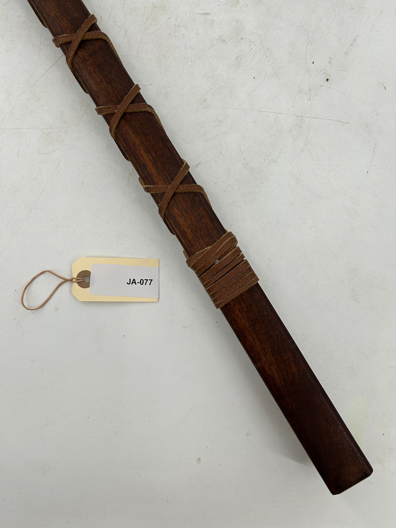 Viking Double-Bladed Battle Axe – Carbon Steel Head with Leather-Wrapped Hardwood Haft