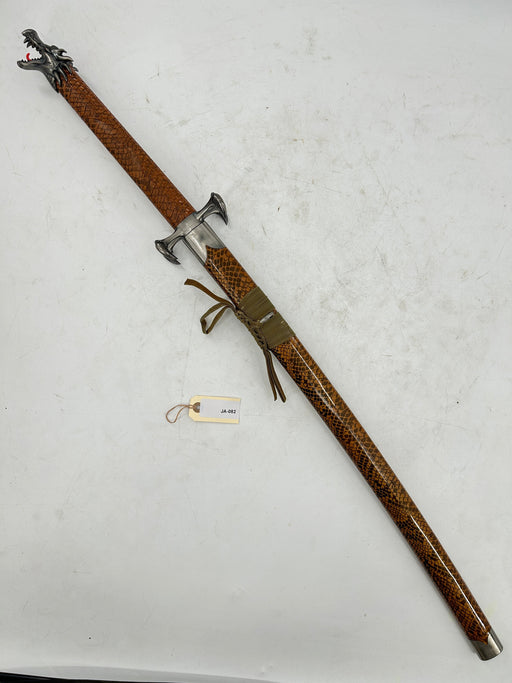 Dragon Katana – Patterned Blade with Dragon Pommel and Faux Snakeskin Scabbard