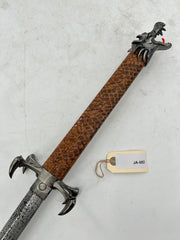 Dragon Katana – Patterned Blade with Dragon Pommel and Faux Snakeskin Scabbard