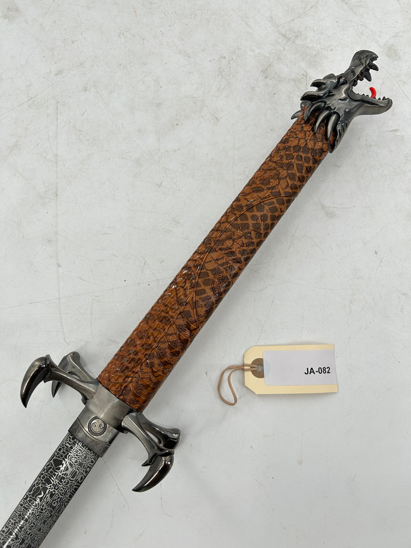 Dragon Katana – Patterned Blade with Dragon Pommel and Faux Snakeskin Scabbard