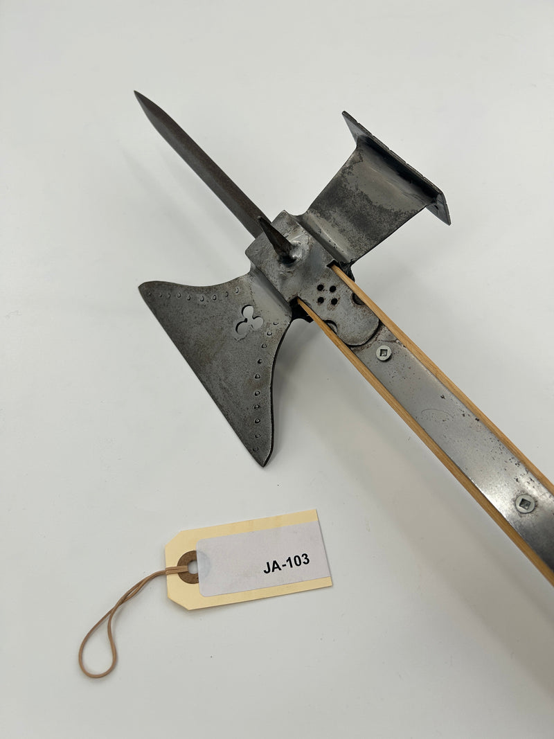 15th Century Pole Axe Head War Hammer on Custom-Mounted Shaft