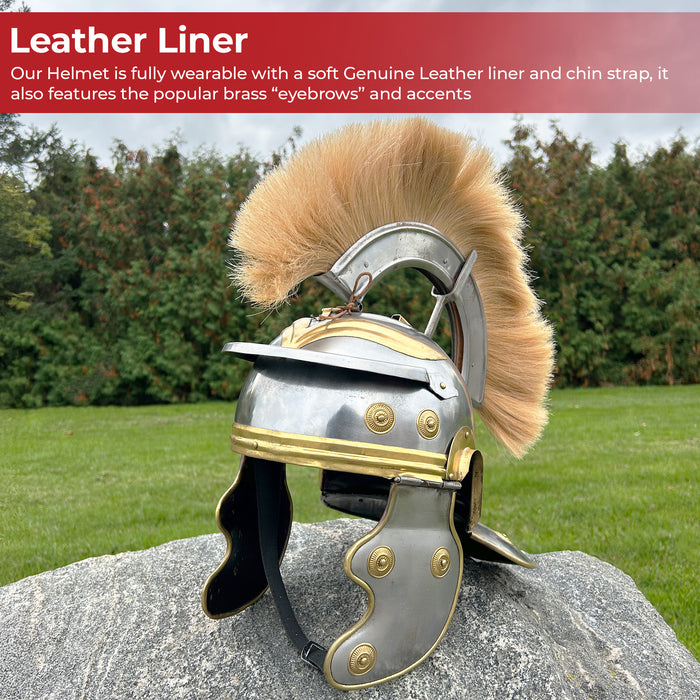 Imperial Roman Centurion Helmet with Blonde Plume