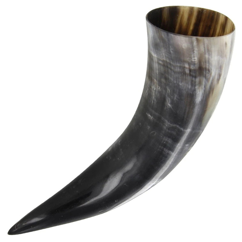 Medieval Buffalo Drinking Horn with Leather Frog