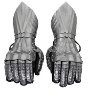 The Knight's Hand – Battle Ready Metal Gauntlet Armor with Suede Gloves