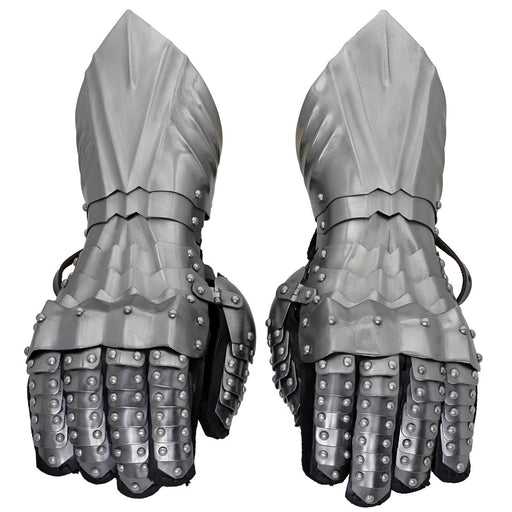 The Knight's Hand – Battle Ready Metal Gauntlet Armor with Suede Gloves