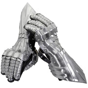The Knight's Hand – Battle Ready Metal Gauntlet Armor with Suede Gloves