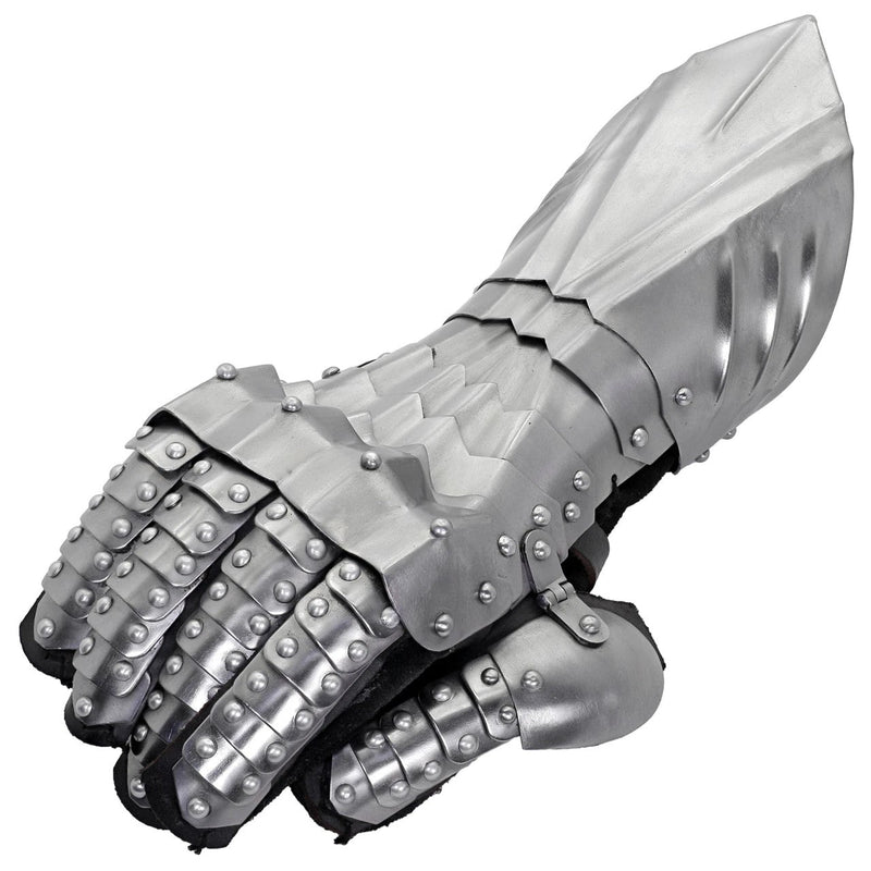 The Knight's Hand – Battle Ready Metal Gauntlet Armor with Suede Gloves