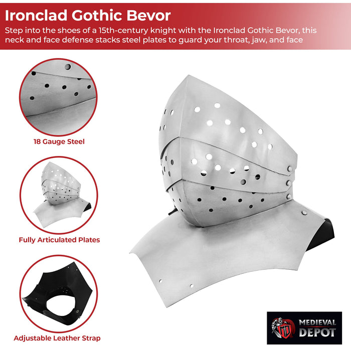 Ironclad Gothic Bevor with an Articulated Gorget