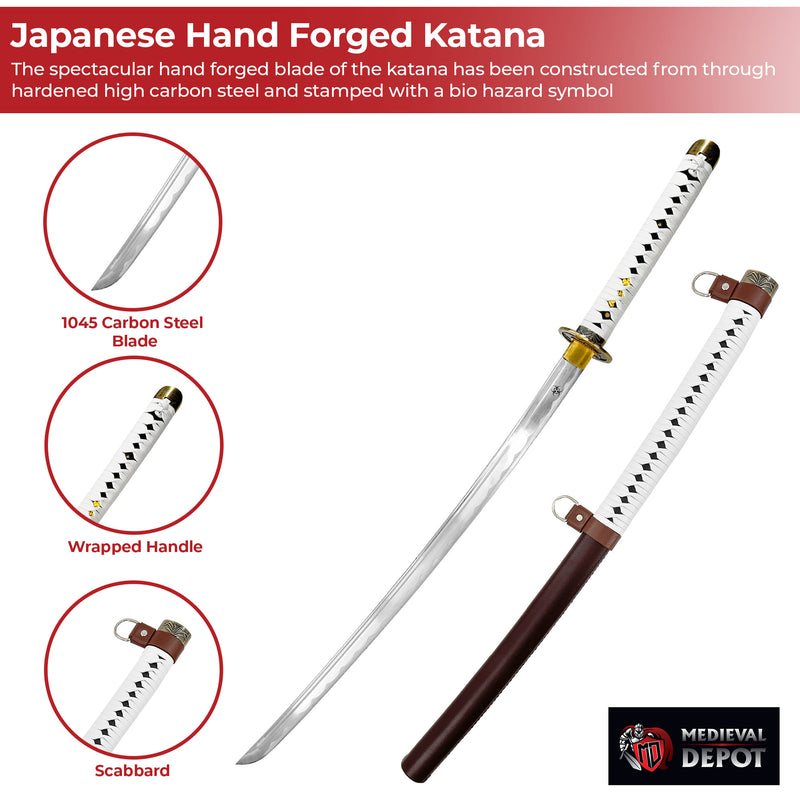Japanese Hand Forged 1045 High Carbon Steel Katana Sword