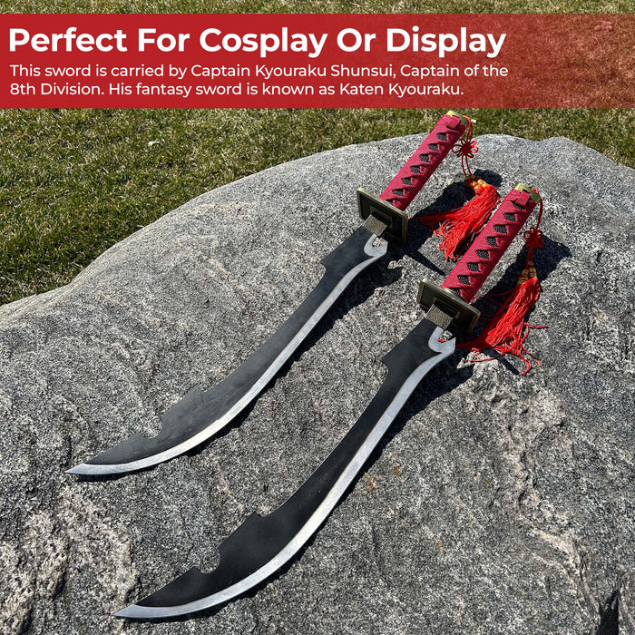Japanese Scimitar Anime Kyouraku Shunsui Twin Sword Set