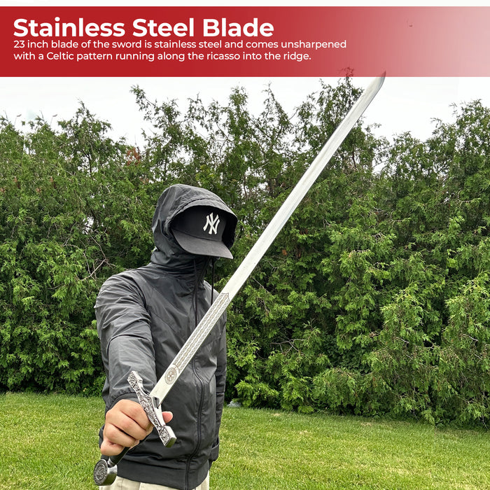 King Arthur Excalibur Replica Longsword - Silver