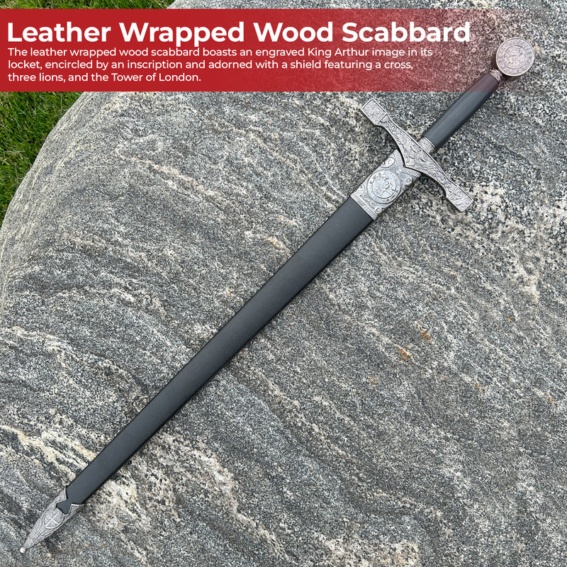 King Arthur Excalibur Replica Longsword - Silver