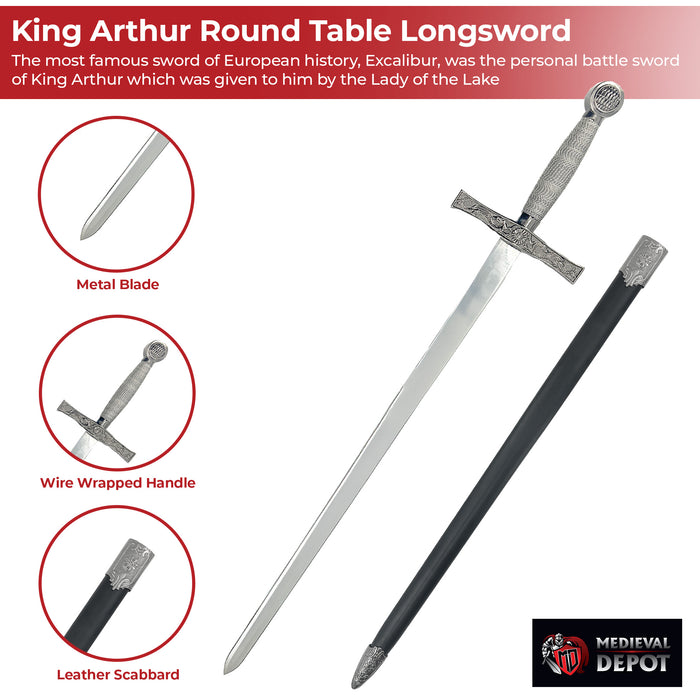 King Arthur Excalibur Round Table Longsword