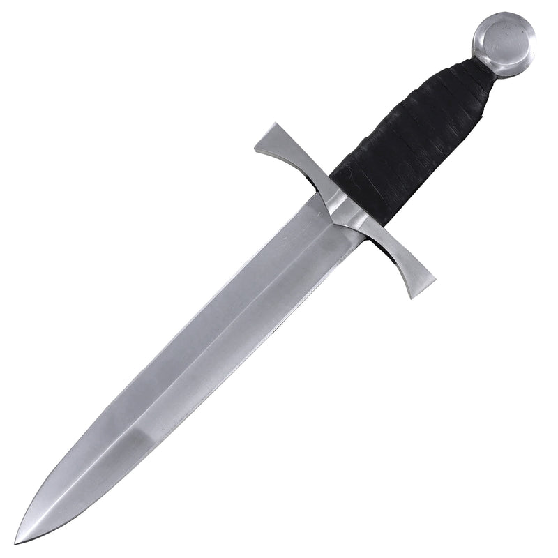 King of the Archers Full Tang Arming Dagger with Black Leather Handle