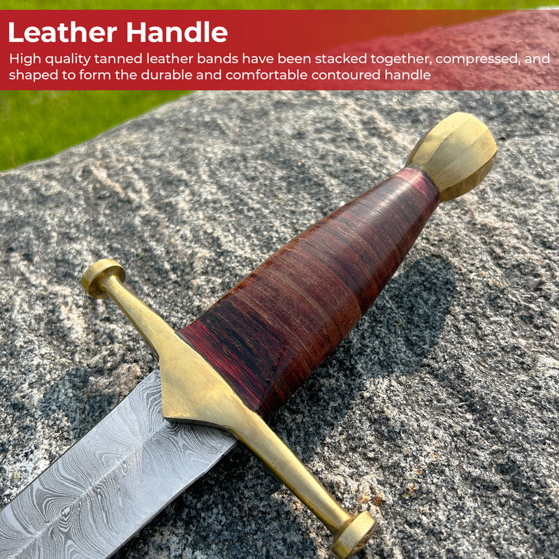 King of Thieves Full Tang Damascus Steel Arming Dagger Short Sword