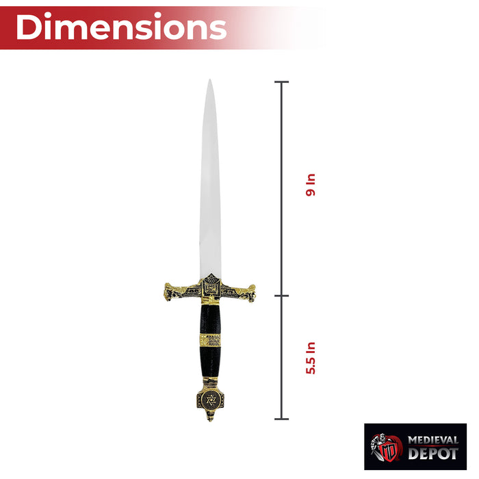 King Solomon Medieval Crusader Dagger Black