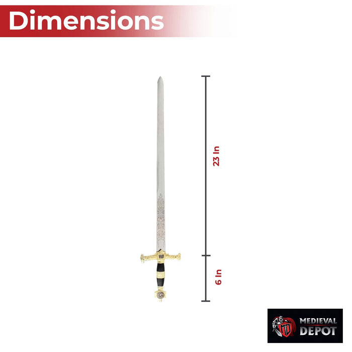 King Solomon Medieval Crusader Replica Short sword Black