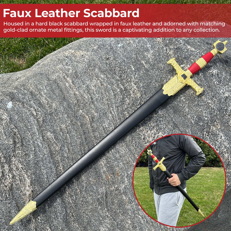 King Solomon Short Sword Majestic Red and Gold Edition