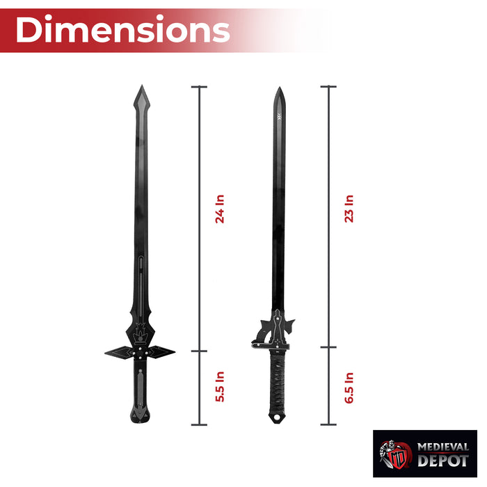 Kiritos Dark Replulser Elucidator Back Sheath Sword Set