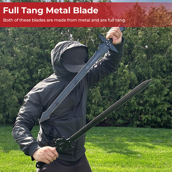 Kiritos Dark Replulser Elucidator Back Sheath Sword Set
