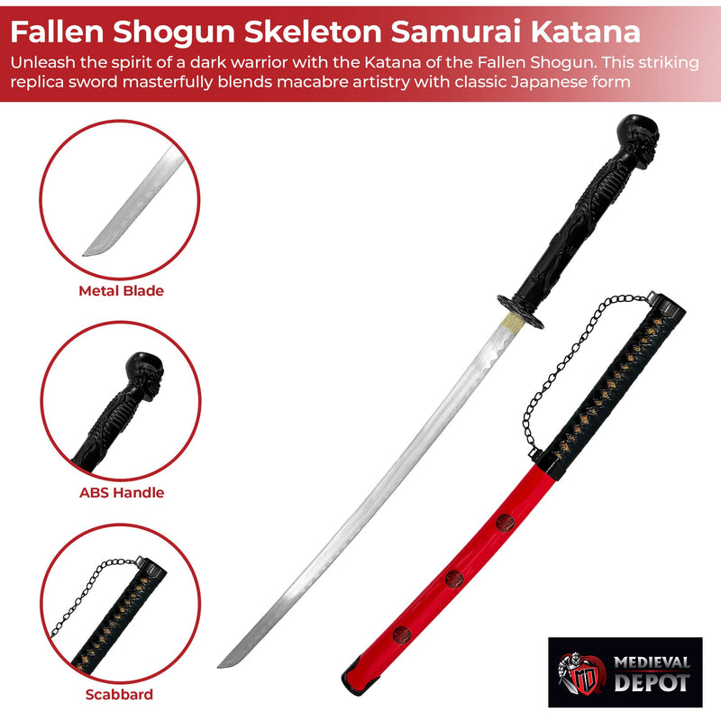 Katana of the Fallen Shogun - Skeleton Samurai Sword with Tokugawa Crest