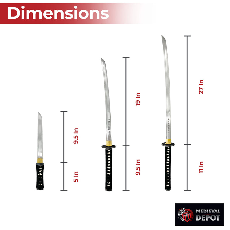 Kenshin no Tachi Handmade Three-Piece Katana Set with Stand