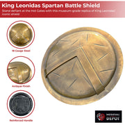 King Leonidas Spartan Battle Shield - 300 Inspired Carbon Steel w/ Antique Finish
